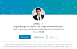 Das gefälschte Linkedin-Profil von Alex-Li 