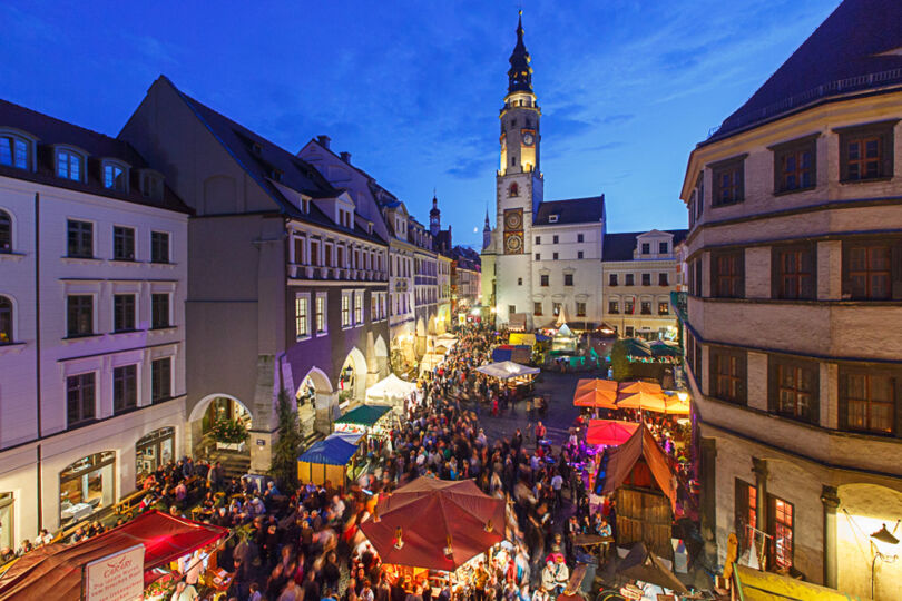 Görlitzer Altstadtfest 2014: Abendstimmung auf dem Untermarkt